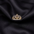 Real 14K Gold Crown Ring alternate view – sweet 15 ring solid gold stamped Oro Quince
