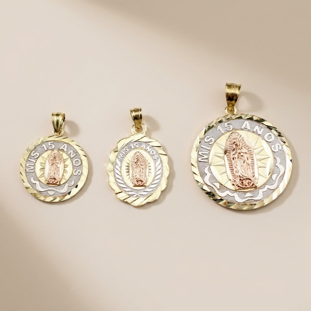 Real 10K Gold Quinceañera Pendants – dijes de quinceañera en oro 10K real – Oro Quince