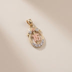 Real 14K Gold Quinceañera Pendant – dije de quinceañera oro 14K real – Oro Quince