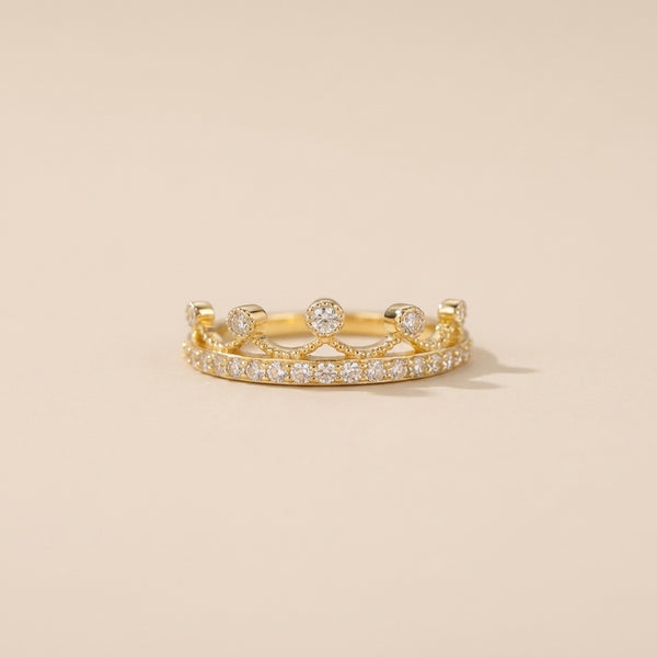 Real 10K Gold Quinceañera Crown Ring – anillo de corona 15 años oro 10K – Oro Quince