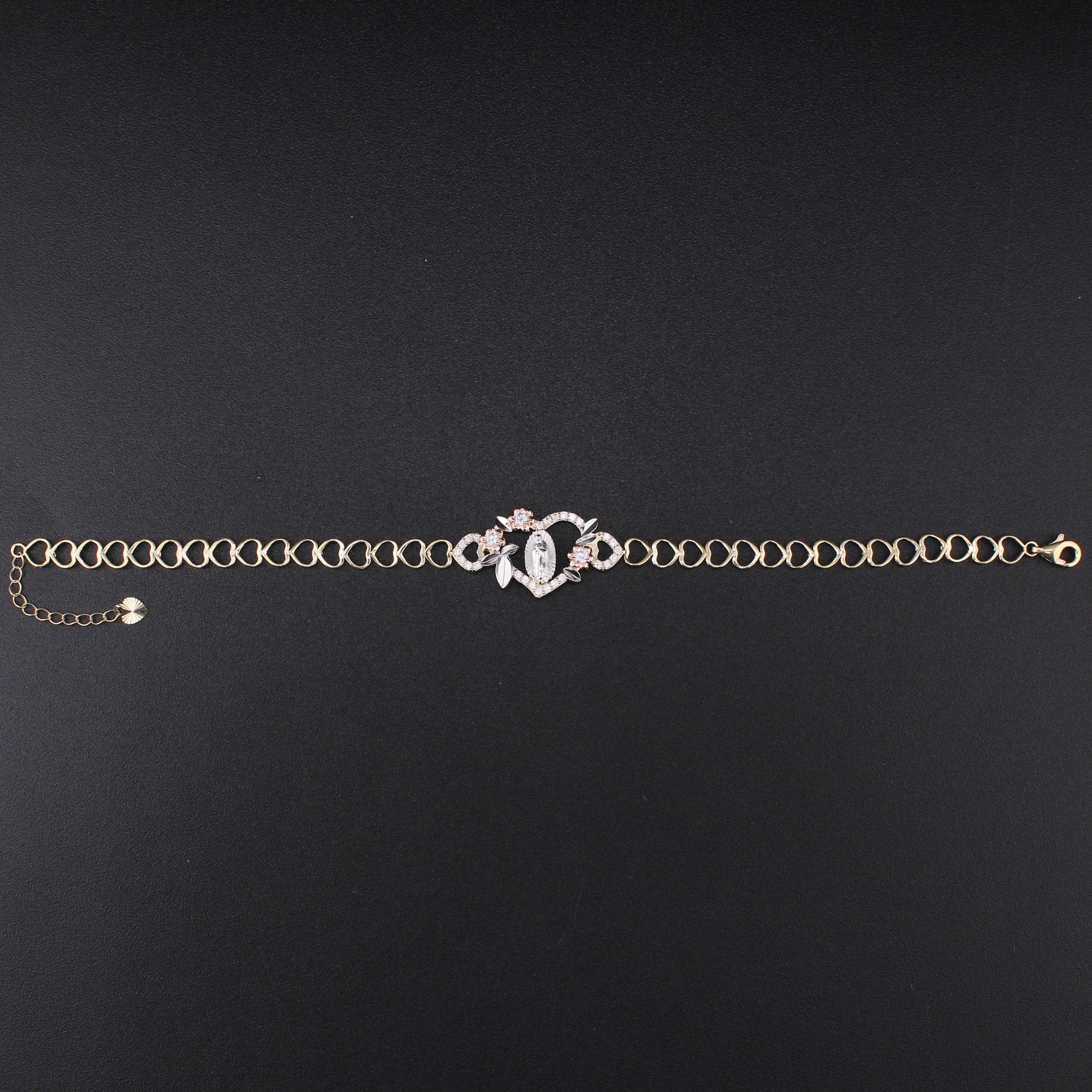 10K YG Virgin Mary Bracelet 7in (3.6g)