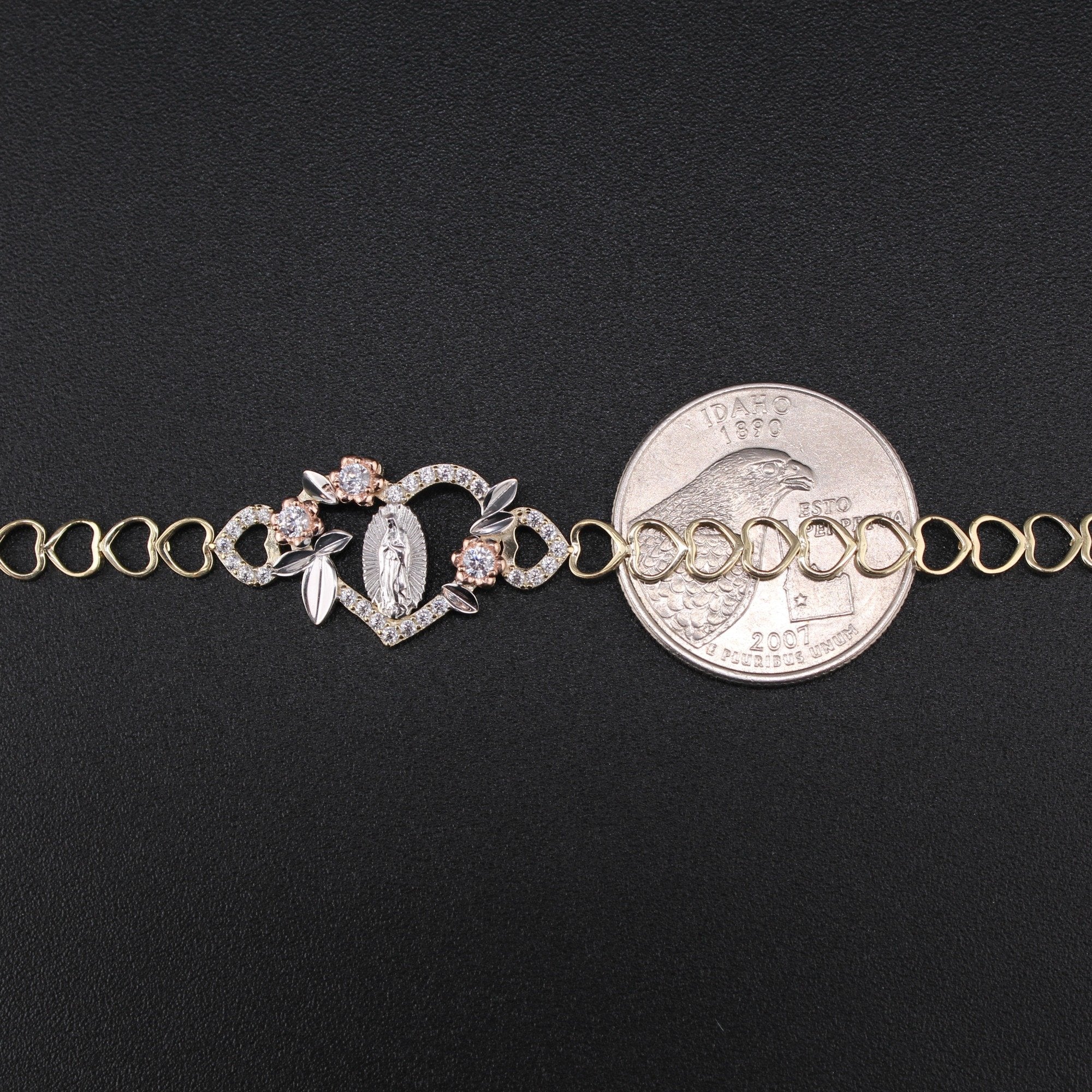 10K YG Virgin Mary Bracelet 7in (3.6g)
