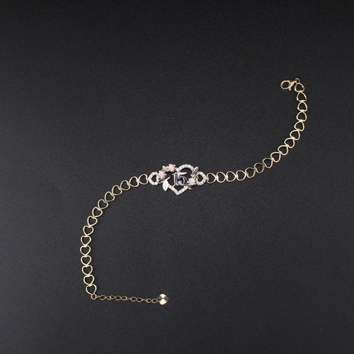 10K YG Quince Heart Bracelet 7in (3.2g)
