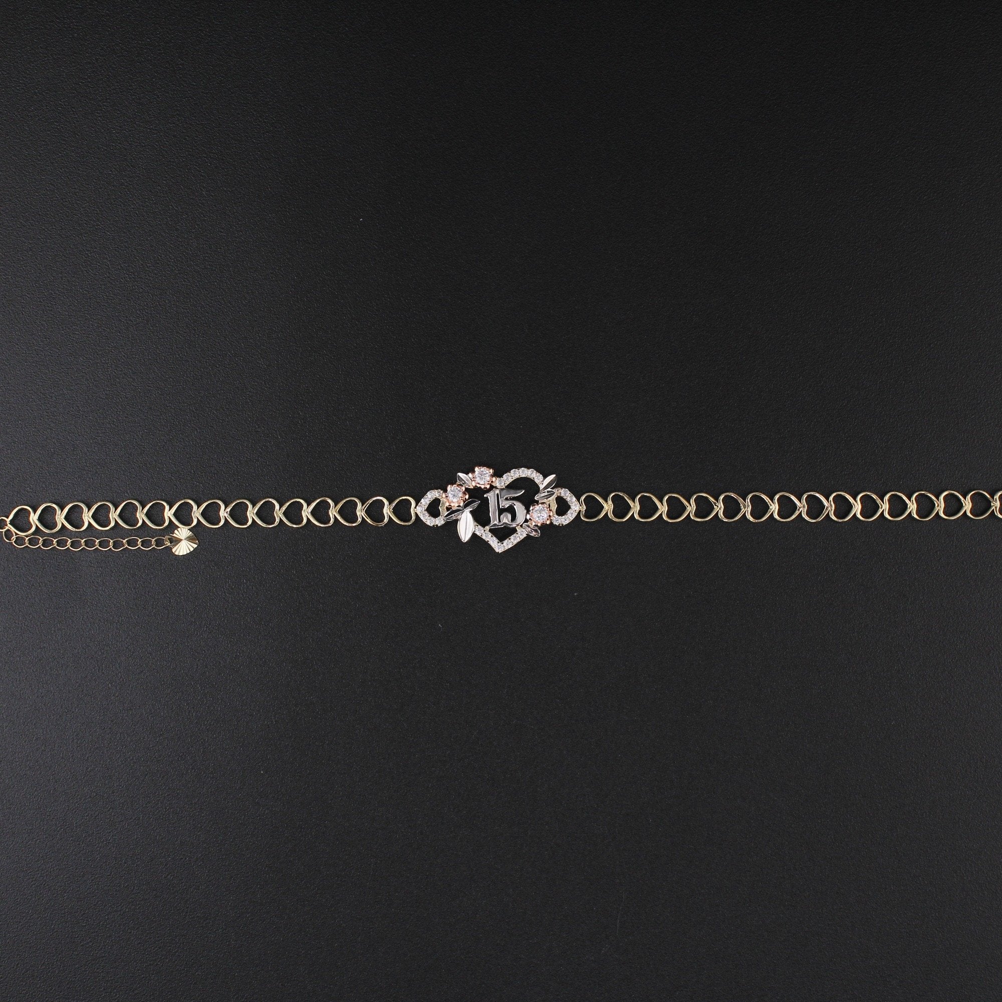 10K YG Quince Heart Bracelet 7in (3.2g)