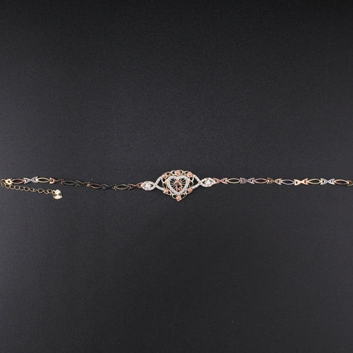 10K YG Quince Heart Bracelet 7in (3.1g)