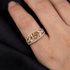 14K gold quinceañera ring with 15 on finger – anillo de 15 años oro real no bañado