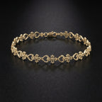 Real 10K Gold Nugget Bracelet Heart & Cross