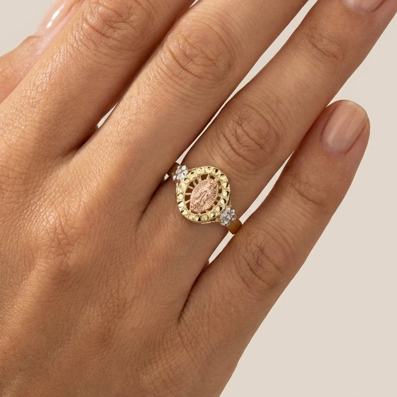 Real 14K Gold Virgin Mary Ring