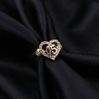 10K Gold Quinceañera Heart Ring Purple Stone