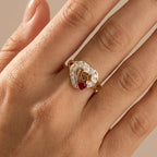 Real 14K Gold Quinceañera Ring With Pink Stone