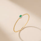 Real 14K Gold Emerald Diamond Bangle – pulsera de oro 14K con esmeralda y diamantes