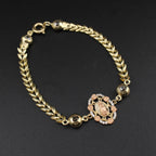Real 10K Gold Virgin Mary Bracelet profile – solid gold quinceañera bracelet gift