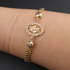 Real 10K Gold Virgin Mary Bracelet alternate view – pulsera oro 10K sólido no bañado