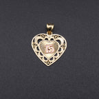 10K Gold 15th Quince Heart Pendant