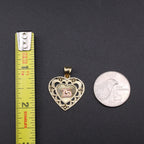 10K Gold 15th Quince Heart Pendant