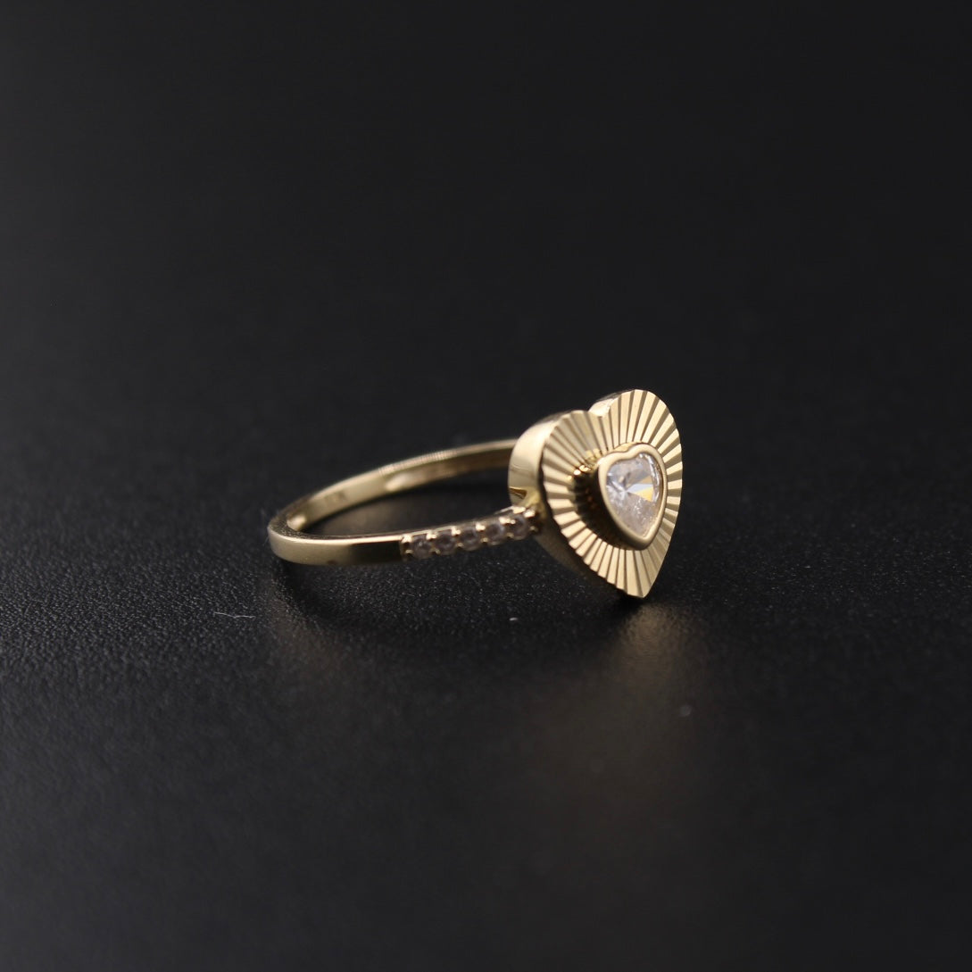 10K Real Gold Heart Ring