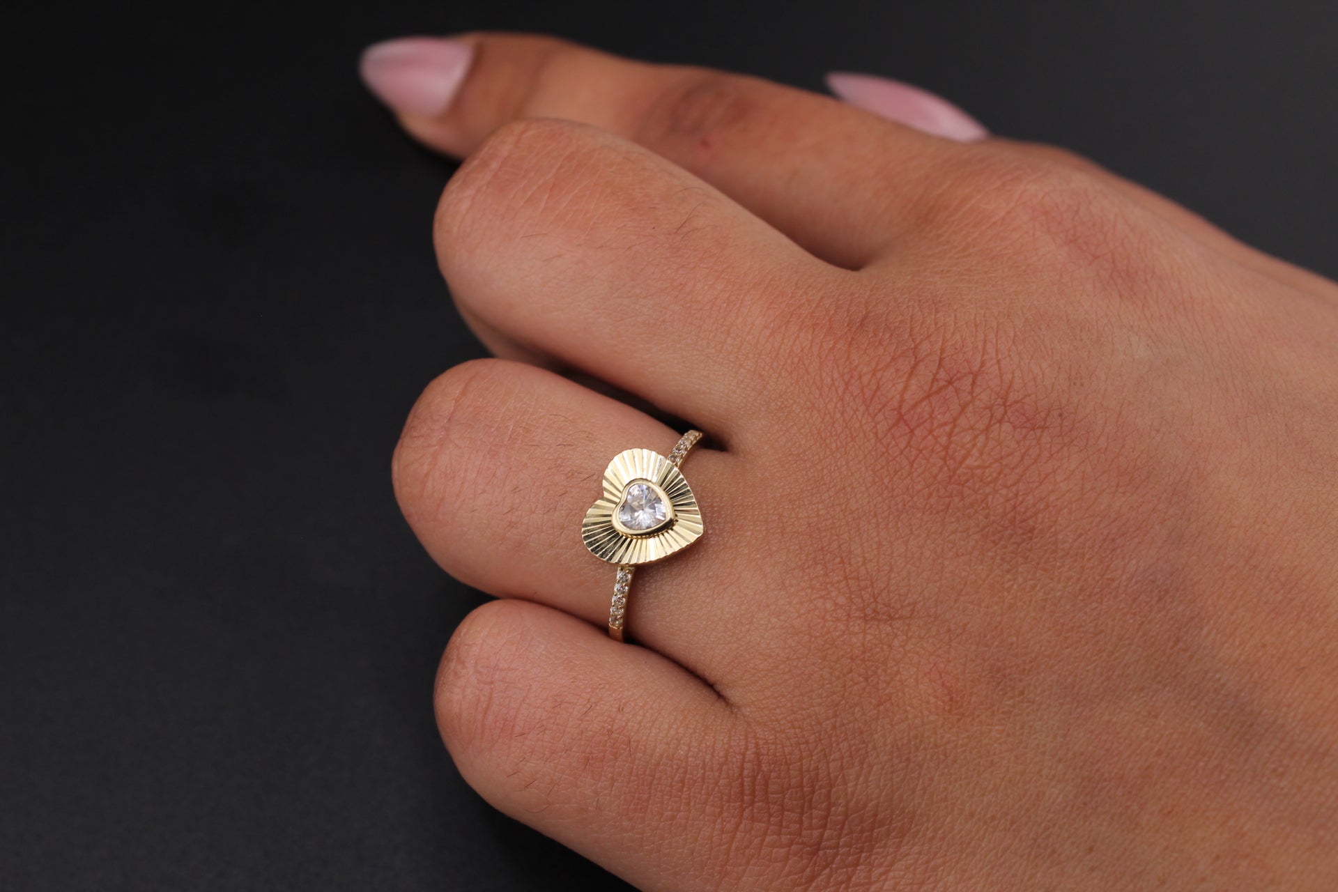 10K Real Gold Heart Ring