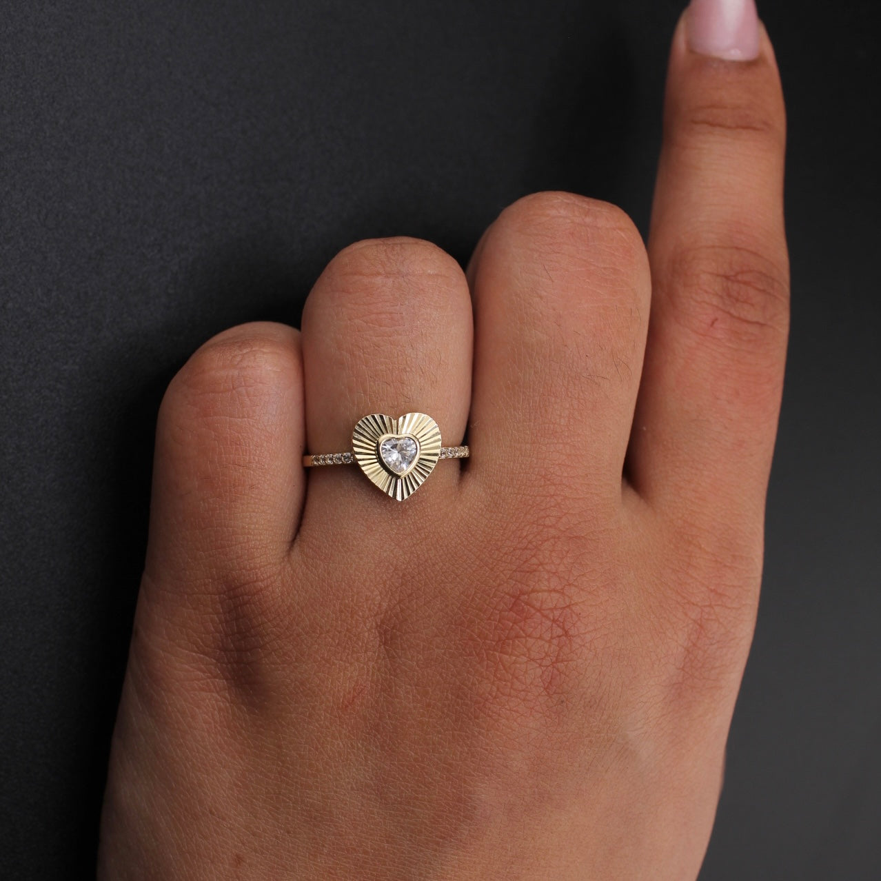 10K Real Gold Heart Ring