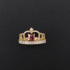 14K Quinceanera Ring Red Stone