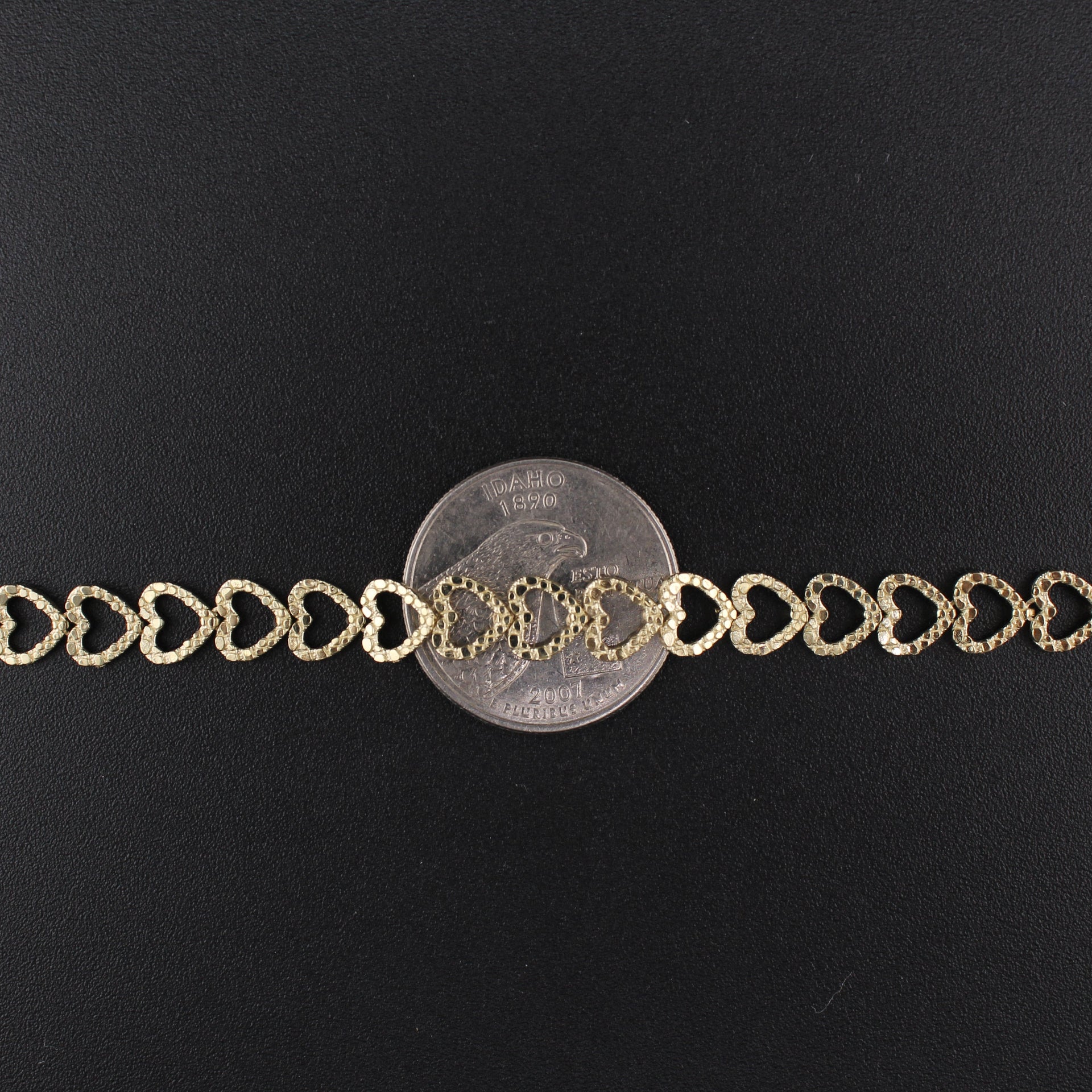 10K Heart Nugget Bracelet