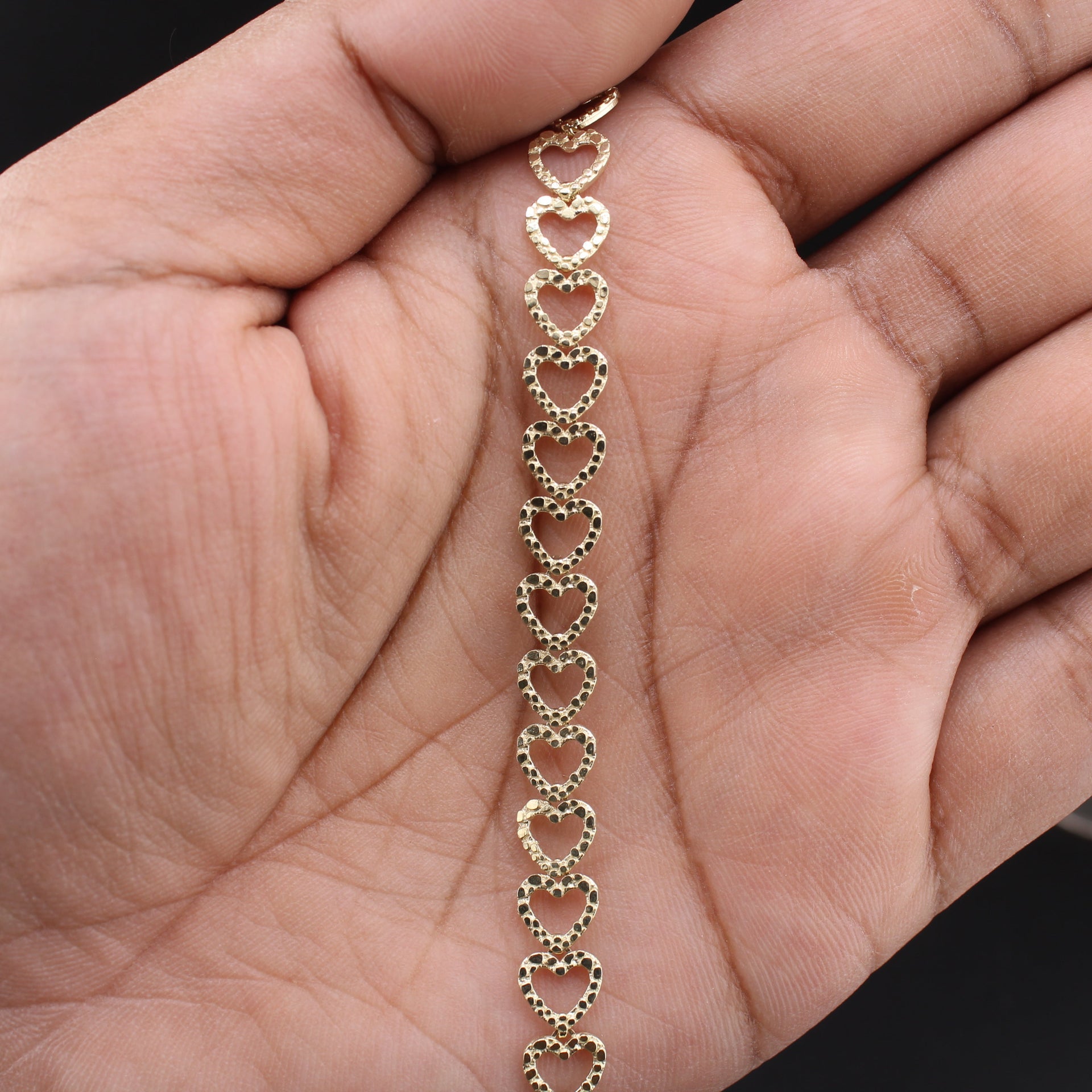 10K Heart Nugget Bracelet