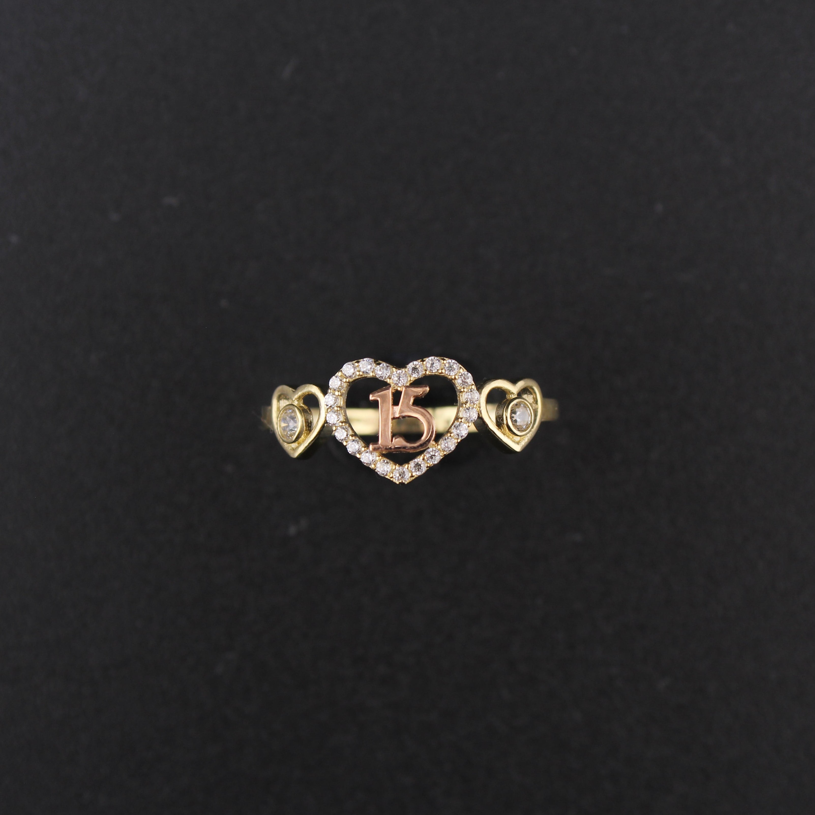 10K Quinceanera Heart Ring