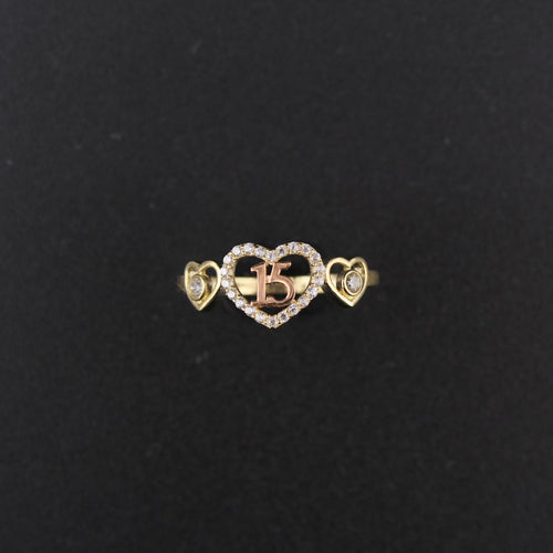 10K Quinceanera Heart Ring