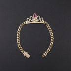 10K Quincenera Bracelet Pink Stone