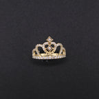 14K Quinceañera Crown Ring with stones – anillo de tiara en oro sólido 14K no bañado