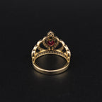 14K Gold Quinceañera Ring with red gemstone – anillo de quinceañera oro 14K real