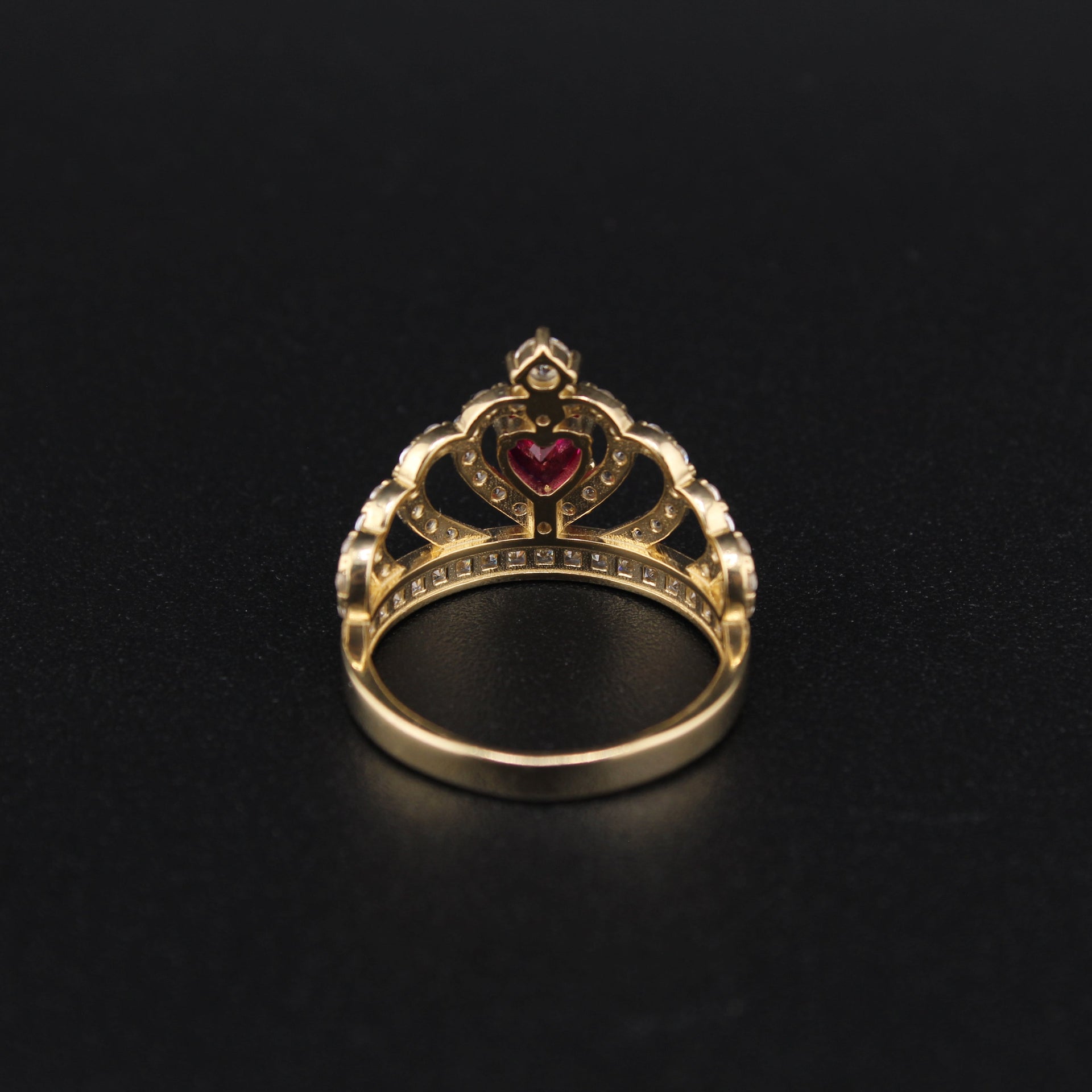 14K Gold Quinceañera Ring with red gemstone – anillo de quinceañera oro 14K real