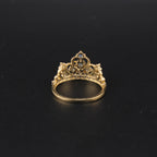 10K Quinceanera Crown Ring with Aquamarine Stone