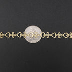 Real 10K Gold Nugget Bracelet Heart & Cross