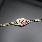 14K Quinceañera Heart Bracelet - alternate view - ICEbyAK