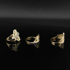 Real 10K Quinceañera Ring profile view – anillo quinceañera oro sólido 10K no bañado
