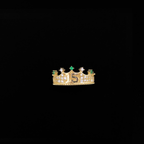 10K Quinceañera Green Crown Ring alternate – anillo corona verde 15 años Oro Quince