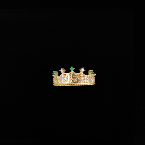10K Gold Green Crown Ring
