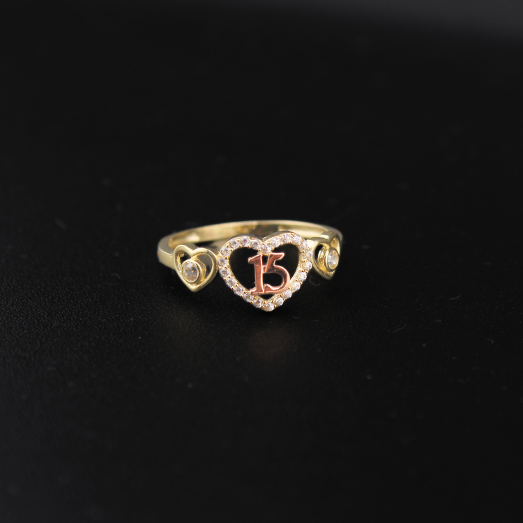 10K Quinceanera Heart Ring