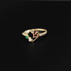10K Quinceañera Green Ring alternate view – anillo verde 15 años Oro Quince