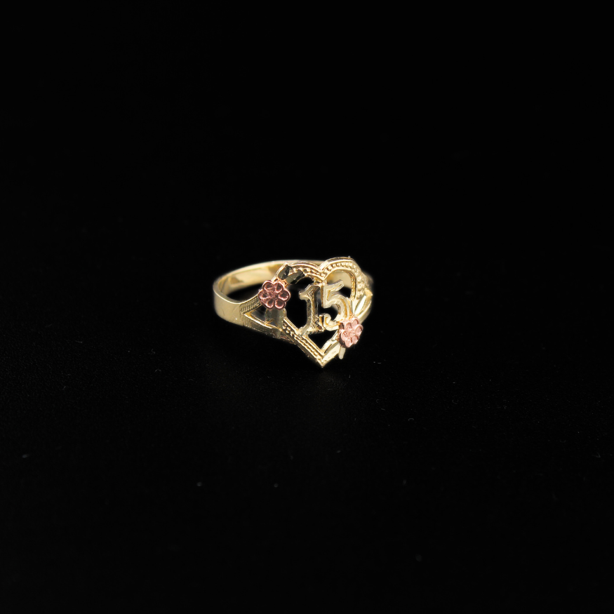 10K Gold Quince Ring Rose Gold Flowers