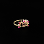 10K Quinceañera Ring Pink Stones alternate – anillo rosa 15 años Oro Quince