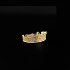Real 10K Gold Quinceañera Green Ring on cream – sweet 15 emerald ring solid gold